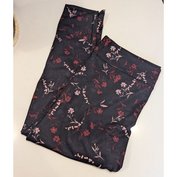 🌸 Lands' End Sport Floral Print Capri/Ankle Leggings  XL 18- Plus Size Leggings - Picture 3 of 5